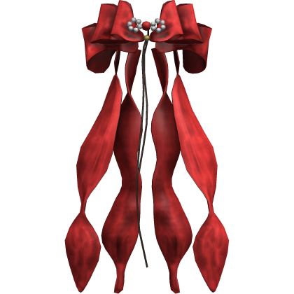 Super Long Red Flowy Back Hair Bow Roblox item