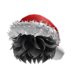 Messy Gray Fluffy Cool Hair w/ Santa Hat