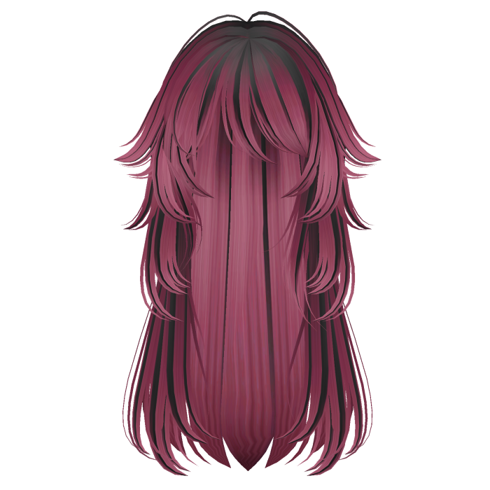 long fluffy anime hair with tufts (pink & black)