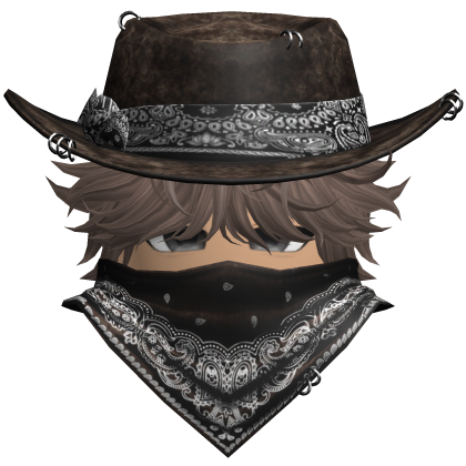 Gothic Cowboy Bandit w/ Neckscarf & Cowboy Hat