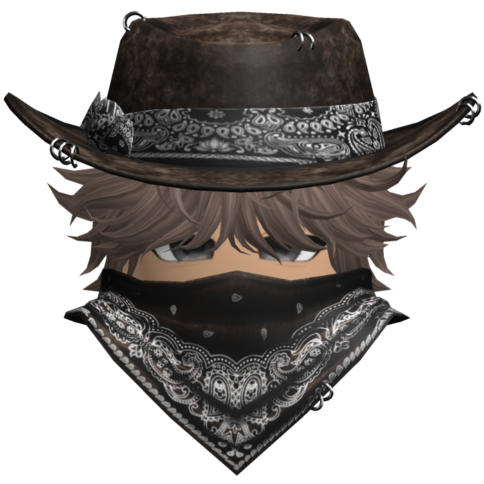 Gothic Cowboy Bandit w/ Neckscarf & Cowboy Hat