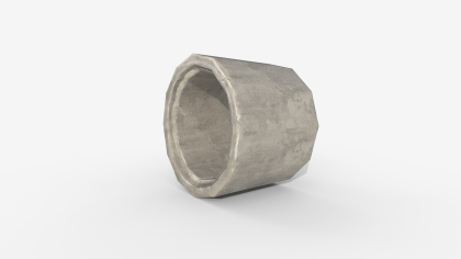 Stylized Concrete Pipe - Low Poly Game Ready Asset preview 5