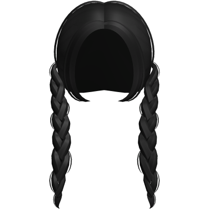 ♡ cute long messy black braids Roblox item