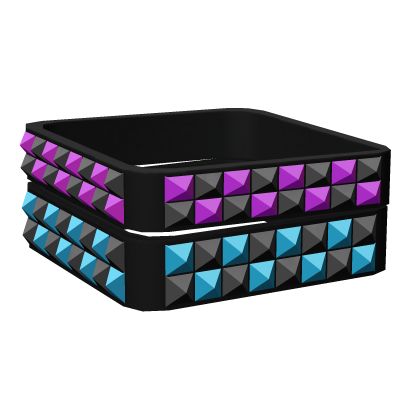 R6 Blue Razz Spiked Scene Bracelets [Left]