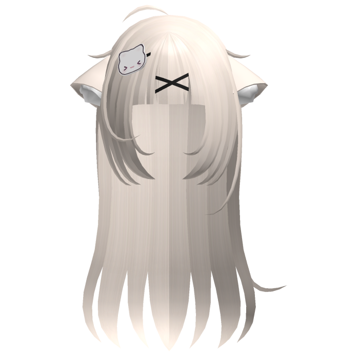 ♡ kawaii long ash blonde hair w cat ears n clip