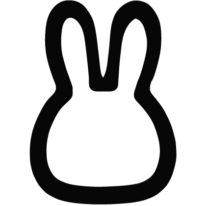 bunny sticker in black