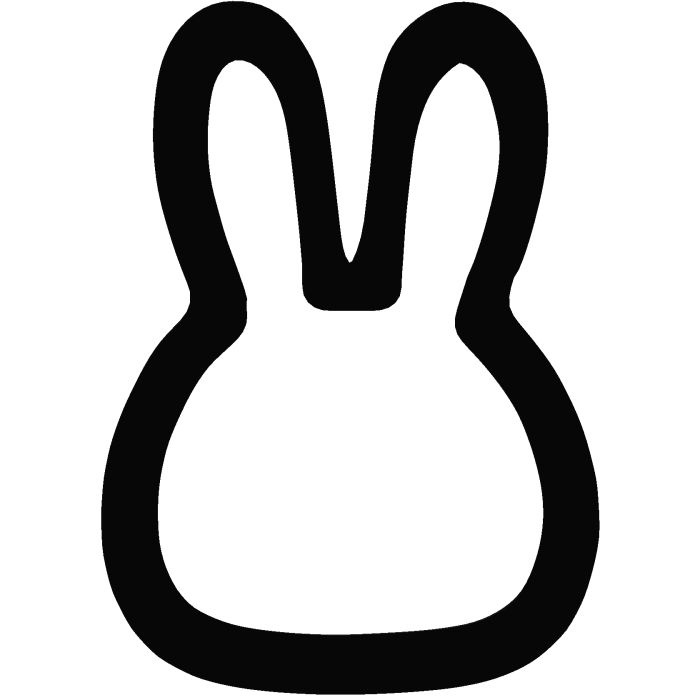 bunny sticker in black