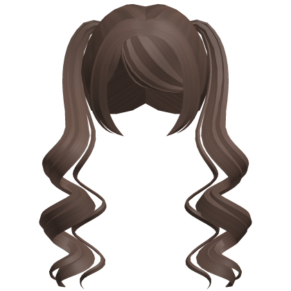  ♡ : dreamy long brown curly pigtails Roblox item
