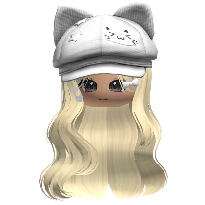 Yellow Kitty Ears Cap Wavy Hair
