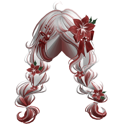 ♡ Christmas Preppy Flower Braids (White & Red)