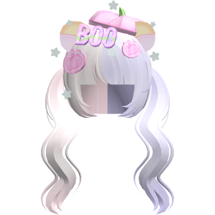halloween kawaii bear pink and purple pigtails v2 Roblox item