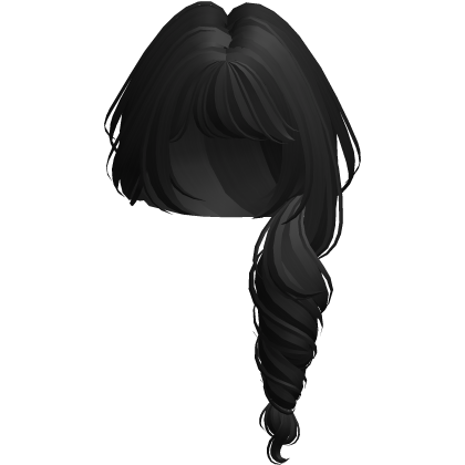 over shoulder curly princess ponytail; black Roblox item