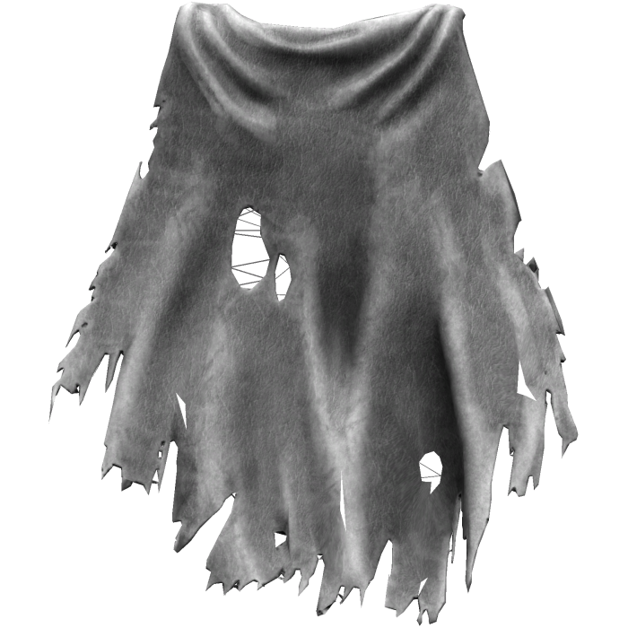 Gray Old Torn Ripped Traveler Cape 