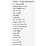Robux for adopt me pets//////