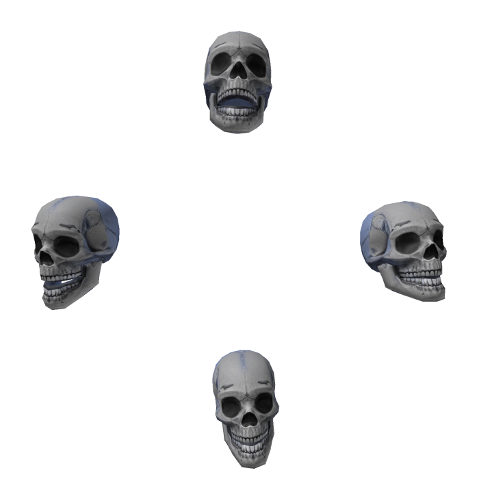 Bone White Cartoon Quadri Skull Aura Add-on