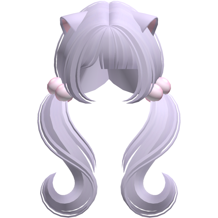 ♡ kawaii moe wavy pigtails w cat ears (violet)
