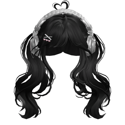 Cute Wavy Pigtails w/Headphonnes (Black)