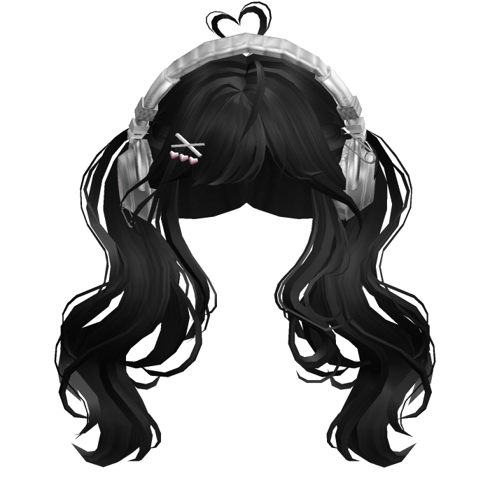 Cute Wavy Pigtails w/Headphonnes (Black)