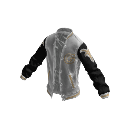 College Jacket | White Black Beige