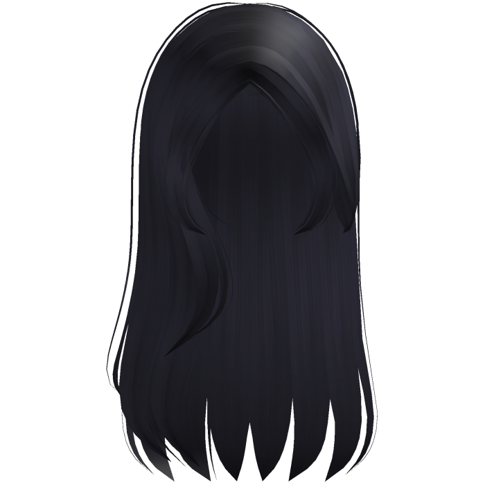 ۶ৎ | long straight loose flowy dark blue hair