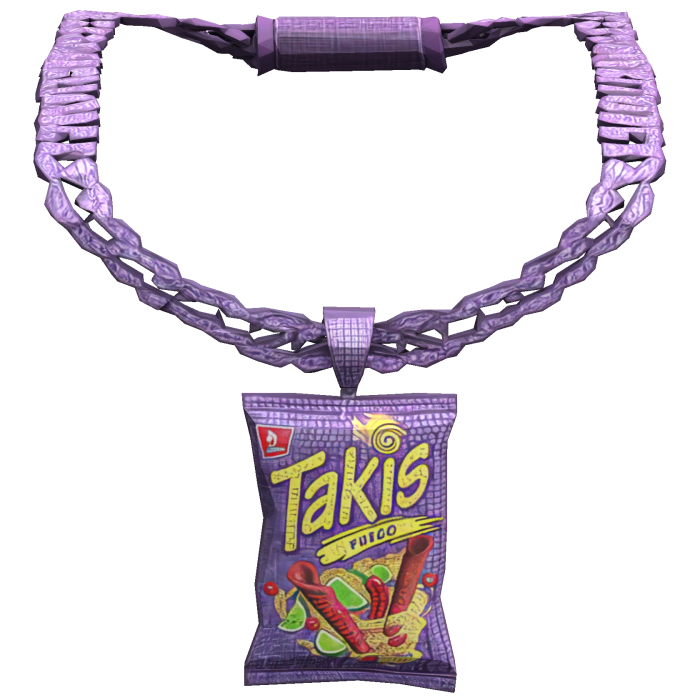 Taki's Fuego Spicy Chips Iced Out Necklace 3.0