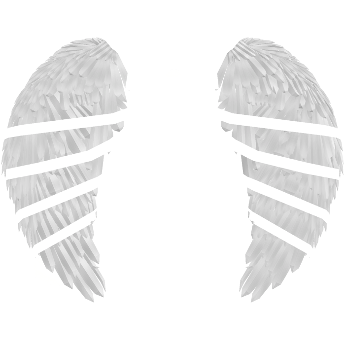 ♡ kawaii big emissive angel wings w white bow