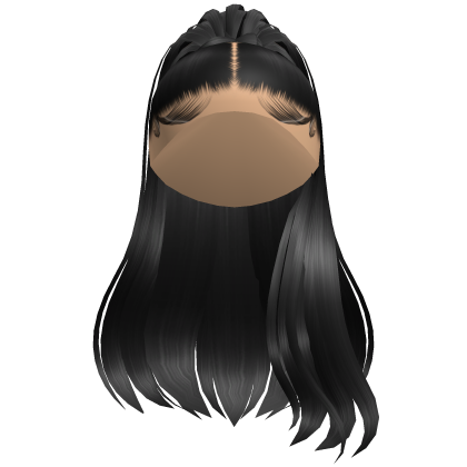 Half Ponytail w/ Long Hair (Black) Roblox item