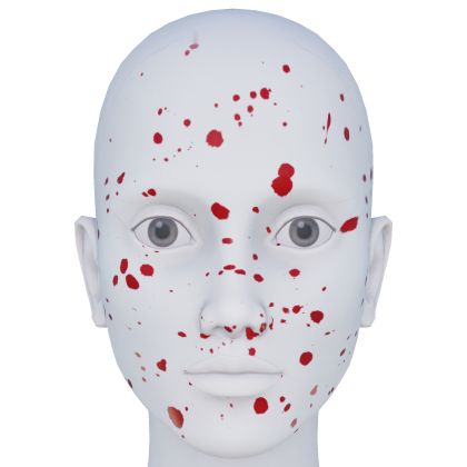 Red Paint Splatters On Face