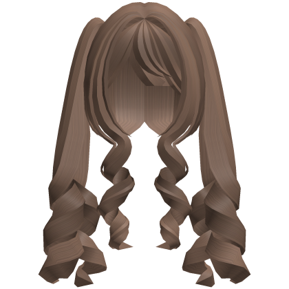 cute moe swirly long light brown pigtails  Roblox item
