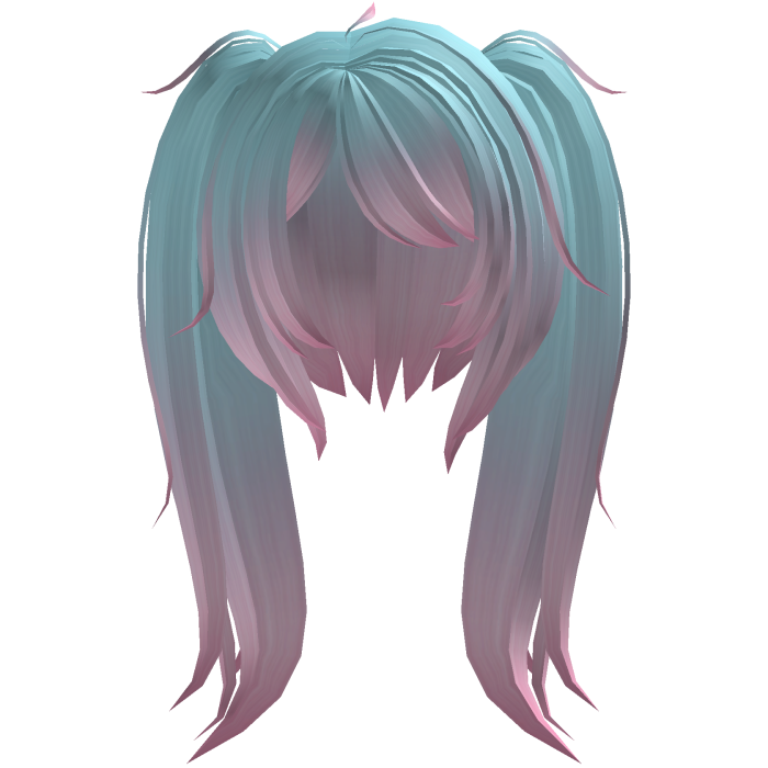 sweet messy fluffy pigtails in pastel cotton candy