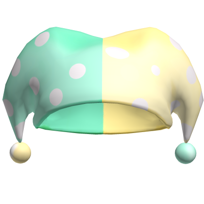 yellow and green jester clown costume hat