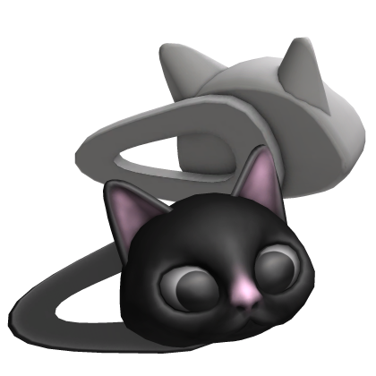 Black and White Kitty Cat Hair Clips Roblox item