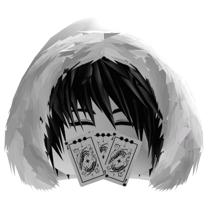 Vkei Dashie Emo Black Hair Skeleton Cards Fur Hood Roblox item