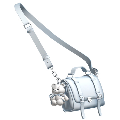 Sky Blue Teddy Charm Satchel Bag thumbnail