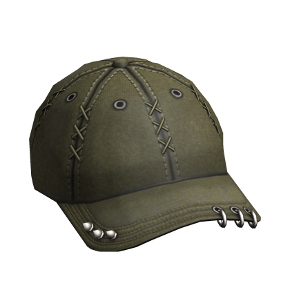 Y2K Punk Grunge Emo Olive Green Streetwear Cap Roblox item