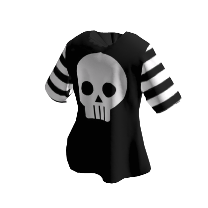 Baggy Striped Goth Skull Tee
