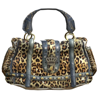 Vintage Harajuku 2000s Gyaru Bag Denim Leopard | Roblox Item