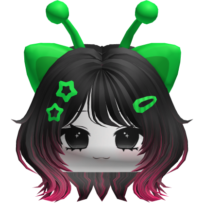 ♡ Cat Alien Bob hair w/ Cute face Roblox item