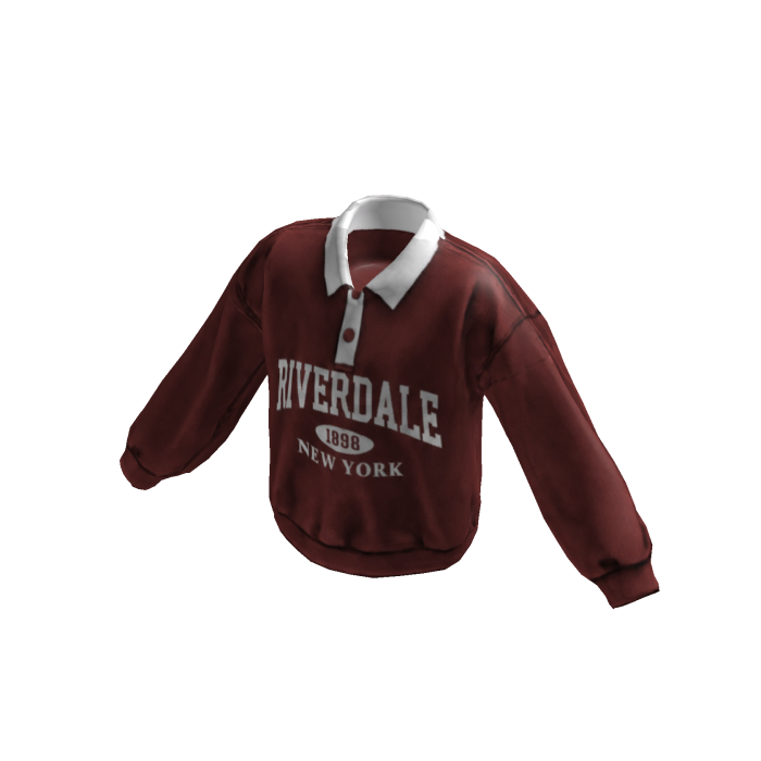 Y2K Vintage Baggy Polo Sweater (Red)
