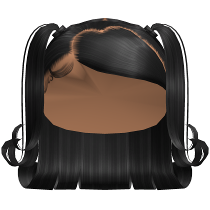 Black Heart Swoop Curled Bob Pigtails