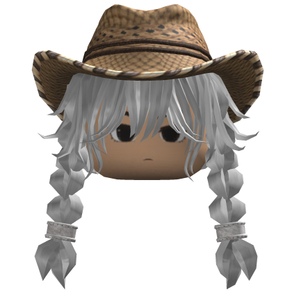 Braided Hair w/ Cowboy Hat (Silver)