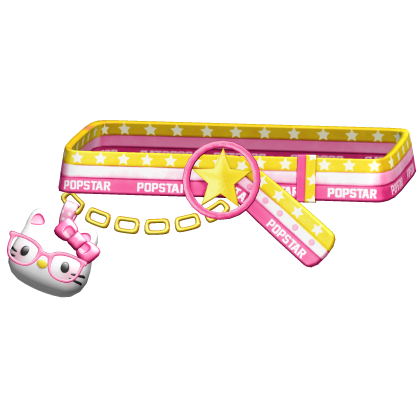 Amekaji Gyaru Harajuku Kitty Belt Pink Yellow 1.0