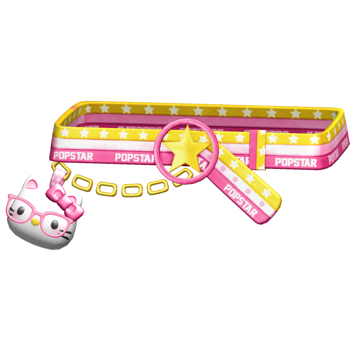 Amekaji Gyaru Harajuku Kitty Belt Pink Yellow 1.0
