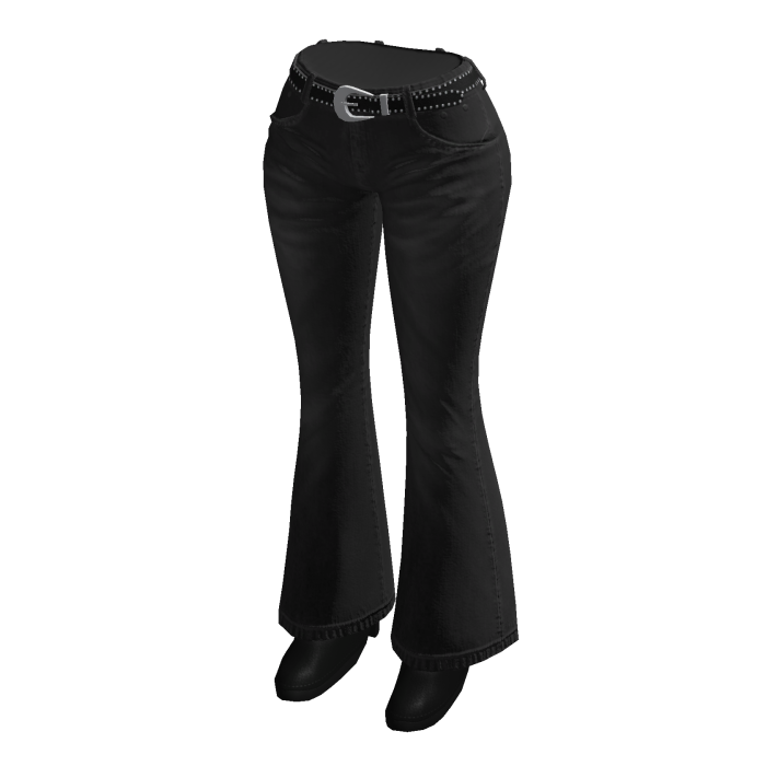 🍀Y2K Flare Pants with Belt(Black)