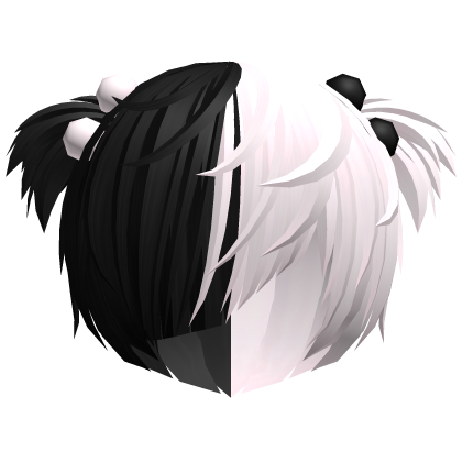 (//_^) black&pink messy anime vkei emo hair buns