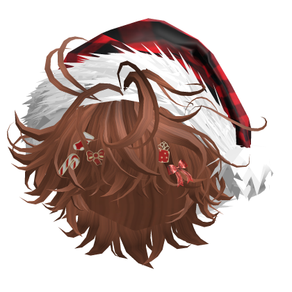 Messy Hair w/Christmas Santa Hat (Ginger)