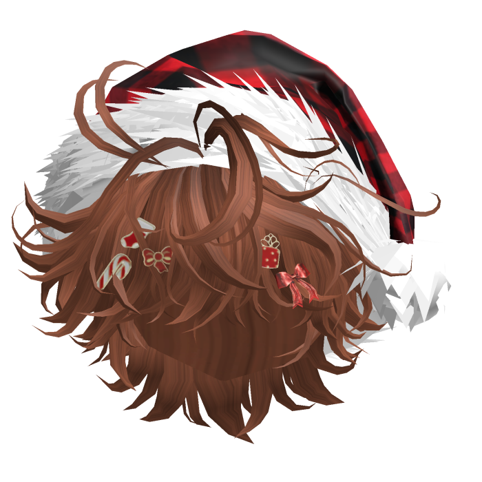 Messy Hair w/Christmas Santa Hat (Ginger)