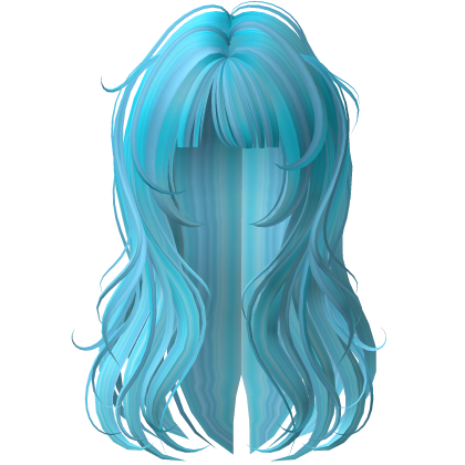 ocean blue long anime cute emo girl messy hair Roblox item