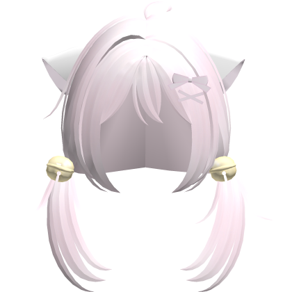 pastel pink playful nyanko cute pigtails
