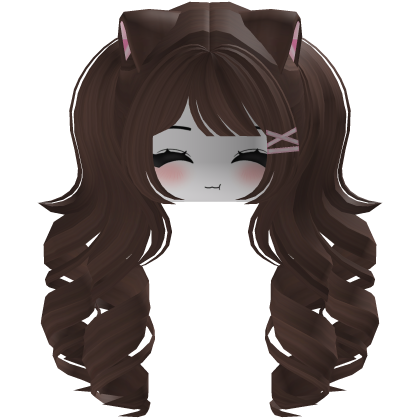 Cute hair emo Y2K cat-ear braids (brown)